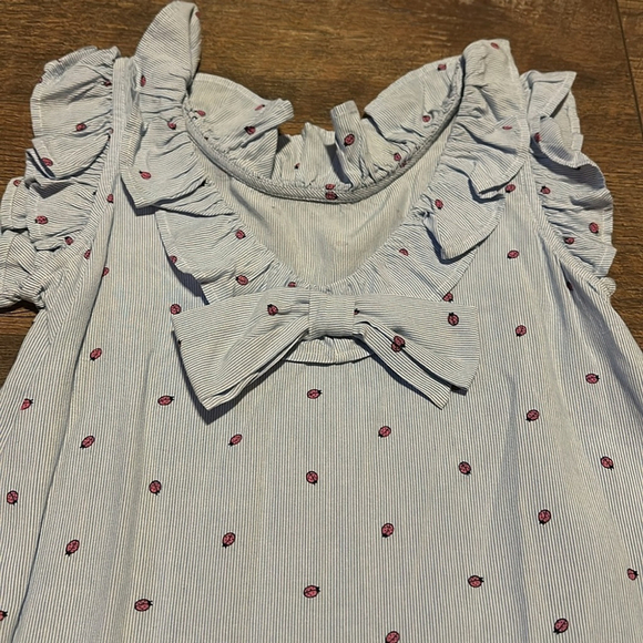 Crown & Ivy Women’s size 8 sleeveless blouse top Ladybug pink blue/white - Picture 6 of 8